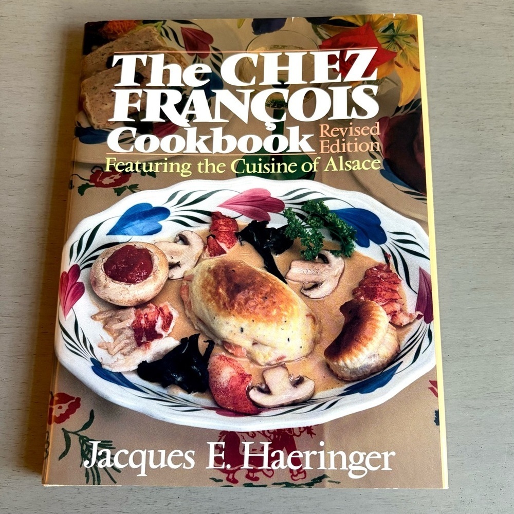 Chez Francois French Cookbook SIGNED Jacques Haeringer Vtg 1991 Hardback